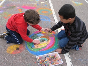 kids chalk art project – OliveLoaf Design